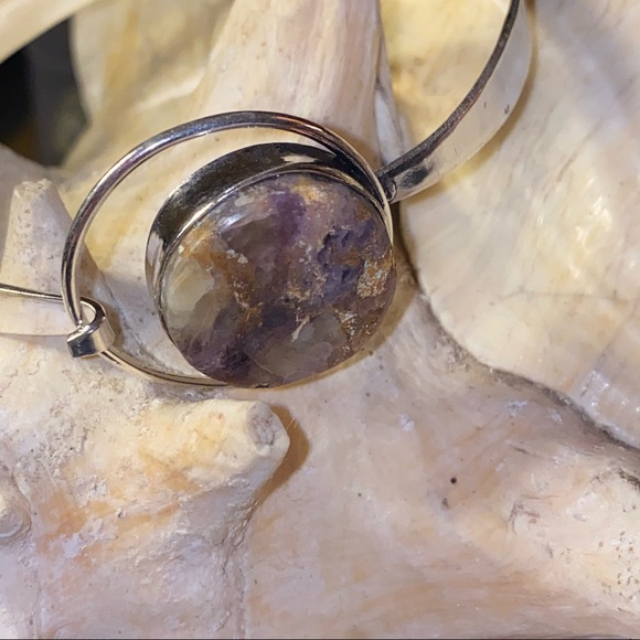 Raw Amethyst natural gemstone handcrafted bracelet - Picture 5 of 7